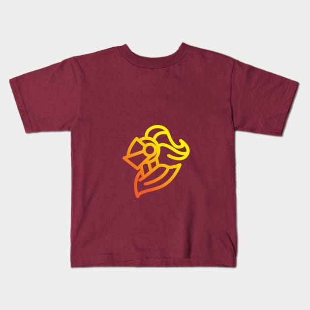 knight design simple Kids T-Shirt by Aksa Inov